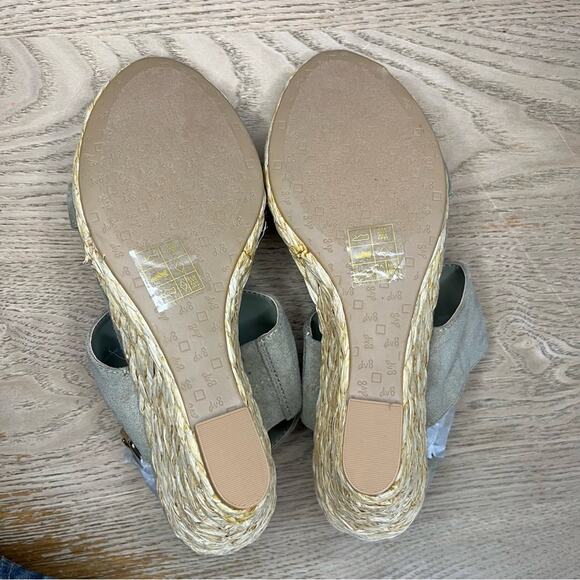 New! DV by Dolce Vita Praiya Faux Suede Espadrille Wedge Sandals Olive Women’s 7 - Picture 10 of 11